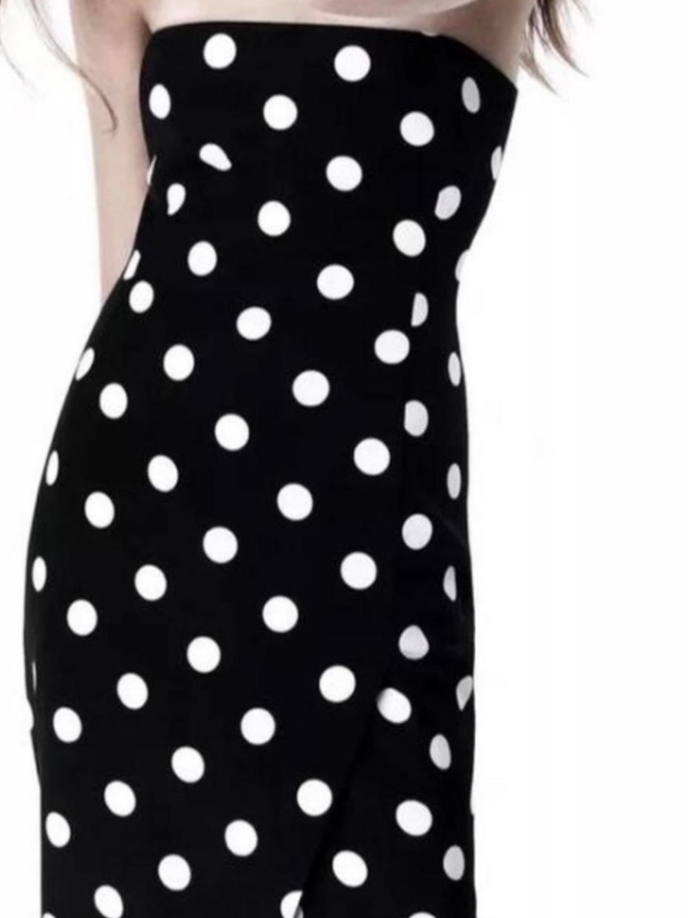 Zara Black Strapless Polka Dot Dress - Picture 4 of 6
